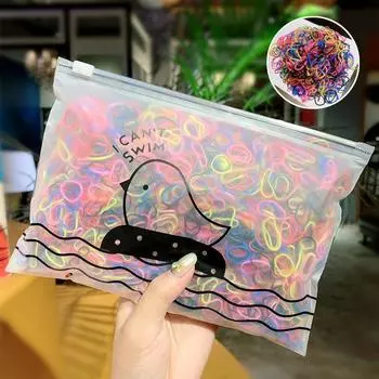 Scrunchies Ponytail Holder Rubber Band Cute Beautiful Candy Color Party Ring Colourful Unique Kids Hair Accessories Exquesite 1000pcs/Pack beads 1