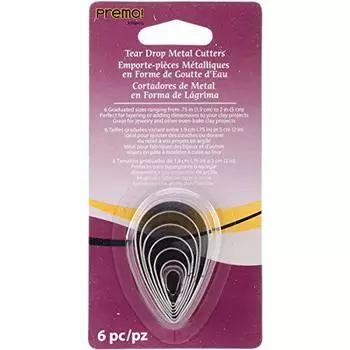 Sculpey Tools Stainless Steel 6 piece Tear Drop Cutter Set. Nested, gradutated sizes, Great for use in all craft projects from jewlery, mixed media to