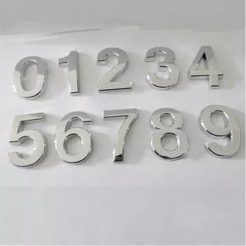 Scutcheon 5 см с покрытием из серебра, домашний декор, цифры, дверь отеля, горячая табличка, адрес, современный, 1 шт., новый номер, наклейка на дом, табличка, знак, ювелирный аксессуар 0