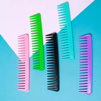 SD34 Мужская расческа для укладки волос с широкими зубьями без ручки для текстурированной масляной головы SD34 чёрный