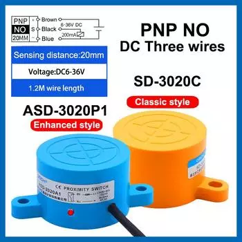 SD-3020 20 мм расстояние срабатывания круглый металлический индукционный датчик приближения два или три или четыре провода NPN PNP NO NC Classic style