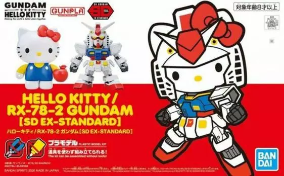SD Gundam EX Standard Hello Gundam Пластиковая модель Kitty/RX-78-2 с цветовой кодировкой белый