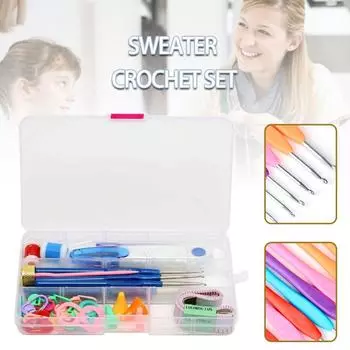 Сделай сам, 16 размеров, стальные крючки, иглы, швы, чехол для вязания крючком, набор инструментов для плетения, инструменты для домашнего шитья