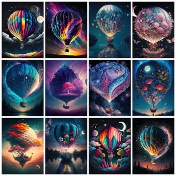 Сделай сам Алмазная мозаика Воздушный шар Фэнтези Полный квадрат Круглая вышивка Мозаика Звездная ночь Пейзаж Декор стены Full Round 20x30CM