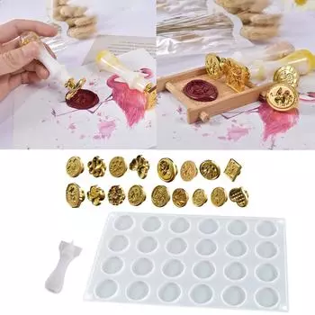 Сделай сам, эпоксидная хрустальная ручка, силиконовая форма, креативная ретро-печать для огнестойкой краски, конверт, печать, коврик, форма для штампа, головка для штампа 2