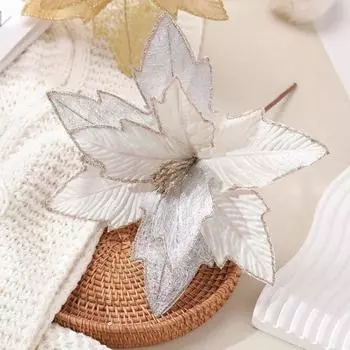 Сделай сам, блестящие искусственные цветы, цветок ручной работы, уникальный, имитация рождественского цветка, подвесной поддельный цветок, реквизит для фотосъемки розовый