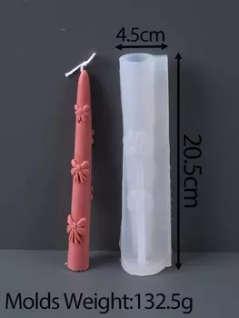 Сделай сам Цветок и Лента Бант Свеча Силиконовая Форма Креативная Длинная Палочка Ручной Работы Свечи Украшение Материалы для Изготовления Домашний Декор Подарки