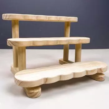 Сделай сам деревянная лестница дисплей стояк бытовая деревянная полка для хранения растений офисные принадлежности 2 Tier