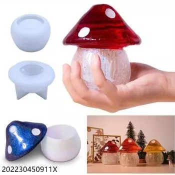 Сделай сам хрустальная капельница эпоксидная смола гриб ящик для хранения декоративная шкатулка для украшений банка бутылка зеркало силиконовая форма белый