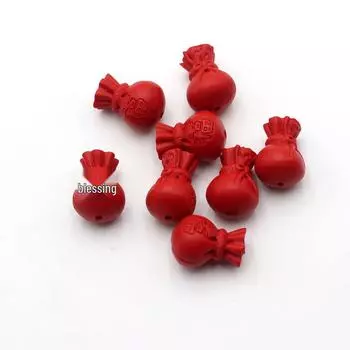 Сделай сам Имитация киновари Брелок-амулет на удачу: Маленький кулон-мешочек с символом Фу, облачным дизайном и браслетом-аксессуаром Small 11x16mm