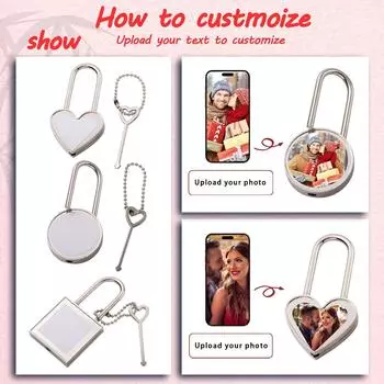 Сделай сам индивидуальный переводной пустой круглый замок в форме сердца замок с пожеланиями на День святого Валентина One Size