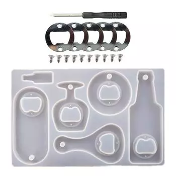 Сделай сам кристалл смола эпоксидная пивной ключ открывалка для бутылок сухоцвет эпоксидное зеркало силиконовая форма A