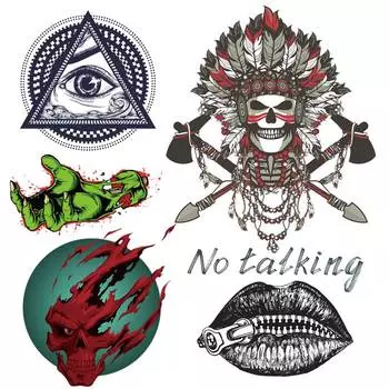 Сделай сам крутые термонаклейки на одежду панк-нашивки термонаклейки на одежду череп рука термонаклейка для одежды аппликации