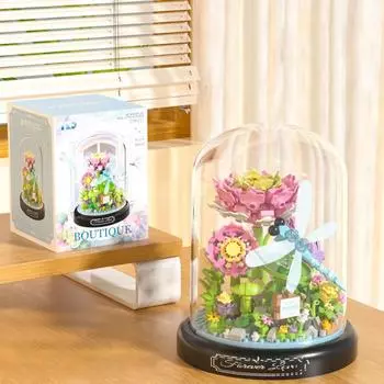 Сделай сам Микрочастицы Строительные блоки Пластиковые Мини Цветок Растение Кирпичики 3D Модель Кирпичики Подарок dragonfly