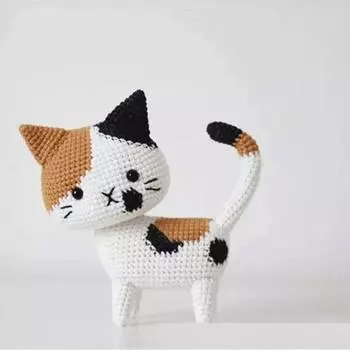 Сделай сам милый маленький цветочный кот ручной работы плетеный ниточный шар, шерстяной вязаный крючком орнамент кукольный материал сумка креативный подарок