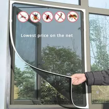 Сделай сам москитная сетка самоклеящаяся внутренняя противомоскитная сетка шторы оконная сетка защита домашний текстиль кровать сад 1.3mX1.5m белый