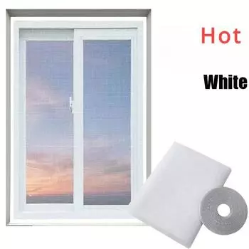 Сделай сам москитная сетка самоклеящаяся внутренняя противомоскитная сетка шторы оконная сетка защита домашний текстиль кровать сад 1.3x1.5m белый