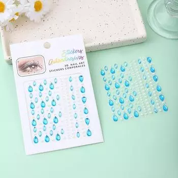 Сделай сам наклейка на лицо с драгоценными камнями, наклейка с тенями для век, праздничные украшения для вечеринок, украшения для тела, макияж для ногтей, клей для детей White water droplet