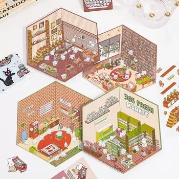 Сделай сам наклейки для дома с пейзажем милые пузырьковые наклейки для еды на автомобильную кабину подарок на праздник для взрослых детей и студентов