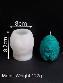 Сделай сам пасхальное яйцо кролика силиконовая форма для свечи 3D рельефный кролик мыло ручной работы гипс смоляные украшения поделки формы домашний декор подарки