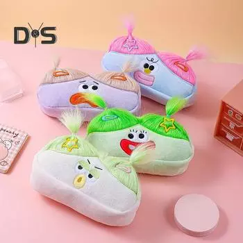 Сделай сам пенал коробка органайзер длинные волосы кукольный дизайн большой емкости застежка-молния ручка маркер держатель для инструментов для рисования фиолетовый