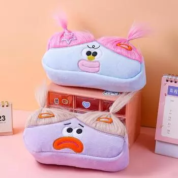 Сделай сам пенал коробка органайзер длинные волосы кукольный дизайн большой емкости застежка-молния фиолетовый