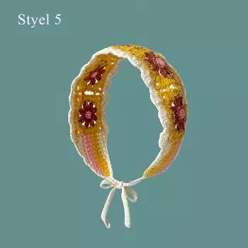 Сделай сам плетеные повязки для волос банданы этнический стиль вязаная крючком повязка на голову красочное плетение широкие повязки для волос женские эластичные повязки для головы One Size