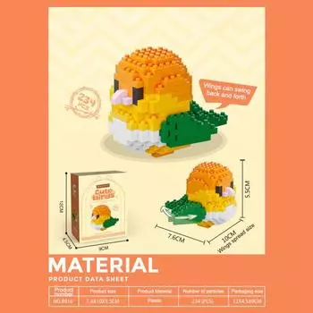 Сделай сам Попугай 3D Мини Алмазные Строительные Блоки - Мир Животных Попугай Полный Комбинационный Набор Серии - Креативная Игрушка Строительные Блоки