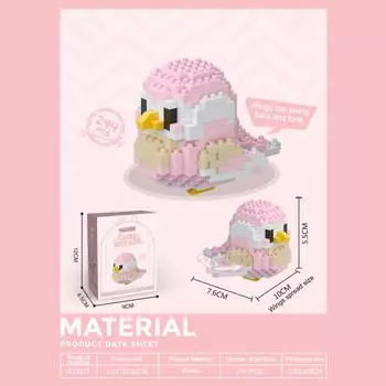 Сделай сам Попугай 3D Мини Алмазные Строительные Блоки - Мир Животных Попугай Полный Комбинационный Набор Серии - Креативная Игрушка Строительные Блоки розовый