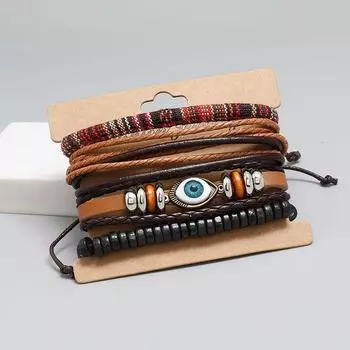 Сделай сам Ретро Фантазийный Браслет с Глазом из Счастливых Бусин Retro bracelet