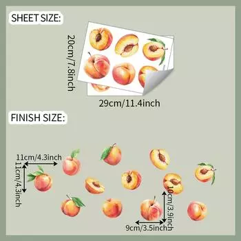 Сделай сам Рисование фруктов и персиков Наклейки на холодильник для кухни и столовой Домашний фон и наклейки для украшения стен