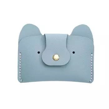 Сделай сам Ручной работы Кожаный Материал Пакет Держатель для карт Кошелек для монет Многокарточный Банковский ID Кошелек для монет Легкий Мультяшный Милый Puppy card bag blue material bag