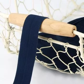 Сделай сам шитье хлопчатобумажная ткань 20 мм сложенные ленты эластичная лента многоцветная детская резинка для волос кружевная отделка темно-синий