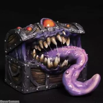 Сделай сам, шкатулка с сокровищами, модель монстра, ловушка, белая форма, миниатюра, ручная работа, раскраска, реквизит, креативное украшение для рабочего стола, украшения