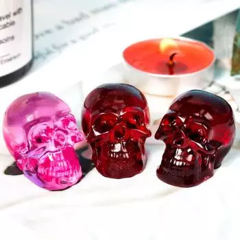 Сделай сам смоляная свеча гипсовая 3D череп силиконовая форма эпоксидная смола украшения на Хэллоуин инструменты для украшения ручная работа поделки литьевая форма
