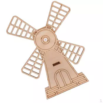 Сделай сам собрать деревянную игрушку 3D головоломка модель неокрашенные поделки, блоки ветряная мельница строительство