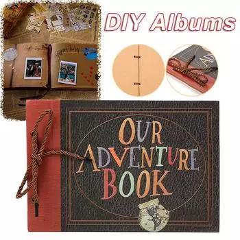 Сделай сам, своими руками, фотоальбом, альбом для вырезок, наша книга приключений, ретро-альбом из крафт-бумаги, годовщина, свадьба, память, подарок на День матери