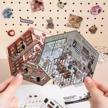 Сделай сам трехмерная наклейка 4 в 1 Креативные наклейки для журнала 3D-наклейка Бумажная открытка Lover 4 In 1