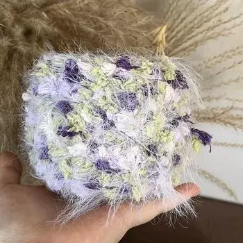 Сделай сам Вязальная шерсть Мягкая смесовая пряжа Вязание шарфов Многоцветный микс Ткачество Смешанный цветочный Милый Вязание Пасторальный стиль 50г