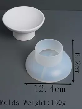 Сделай сам Высокая чаша на ножке Силиконовая форма Гипс Фрукты Тарелка для украшений Настольное украшение Форма для поделок Формы для литья эпоксидной смолы Домашний декор