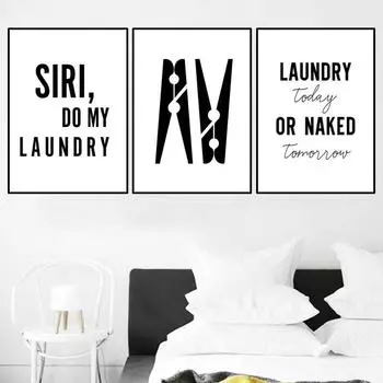 Сделай стирку, украшение для ванной комнаты, цитата, художественный постер, настенная картина для прачечной, прищепка, холст, картина, домашний декор, принты HD2820 21x30cm no frame