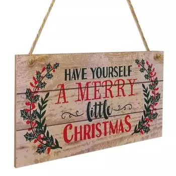 Сделайте себе веселое маленькое Рождество, дизайн деревянной доски, подвесной знак, праздничное украшение двери