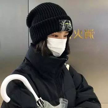 Сделайте свое лицо визуально меньше ~ женская осенне-зимняя шапка из шерстяной ткани с большой окружностью головы, универсальная вязаная шапка, теплая и толстая холодная шапка one size зелёный