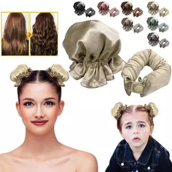 Сделайте волосы мягкими и блестящими, безнагревательная щипцы для завивки, повязка на голову, набор ленивых бигуди чёрный