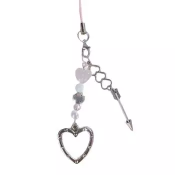 Сделанная вручную цепочка для телефона из бусин, милый бантик, сердечко, шарм для мобильного телефона, стильный брелок-подвеска, аксессуар для женской сумки 6