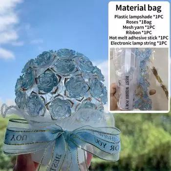 Сделанный вручную цветок DIY ночники DIY лампы свет букета цветов подарок свет для украшения спальни синий