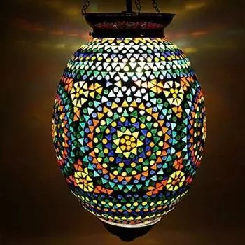Сделанный вручную подвесной светильник из стекла с мозаичным дизайном в форме яйца для украшения дома, бара, ресторана, кафе