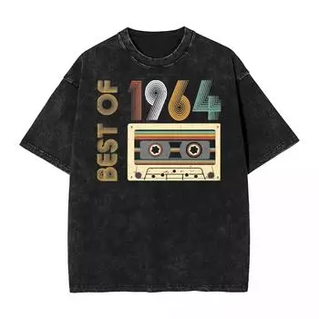 Сделано в 1964 году 60 лет Винтажная футболка уличная одежда Футболки для мужчин женщин 100% хлопок Оверсайз Лето S