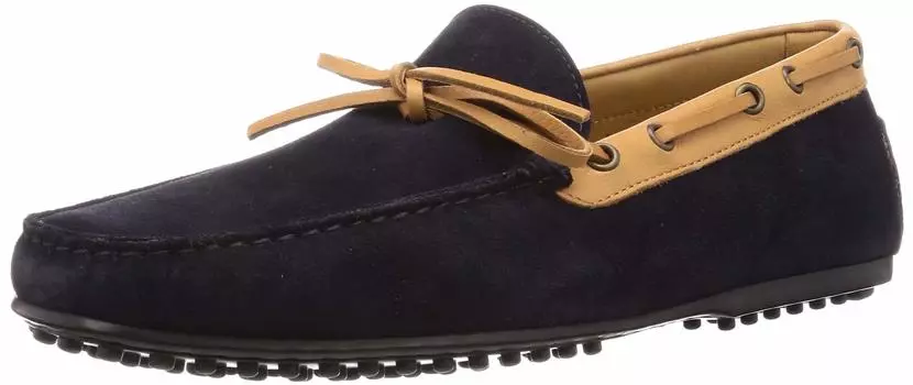 Сделано в Италии Mackay Method Luxury Suede Driving Shoes M9197 Navy 25 см [Madras] Мужские тёмно-синий