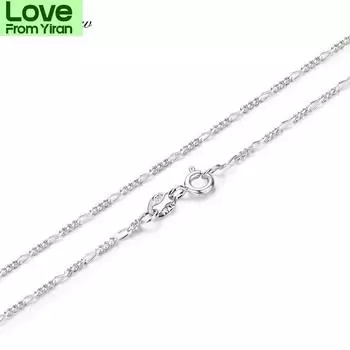Сделано в Италии Тонкий 925 стерлингового серебра Фигаро цепи колье Женские ювелирные изделия Kolye Collier Collares Ketting Collane 35-70 см 50cm